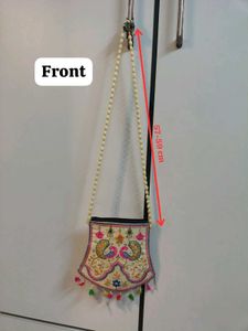 Embroidered Peacock Clutch Bag