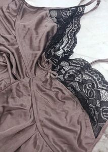 Satin hot Lace Nightie