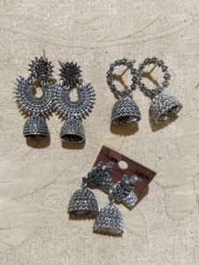 3 Pack Of Pretty Silver Earrings