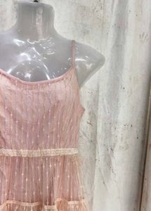 Pink Layered Lace Mini Dress