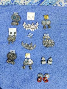 Combo of 10 Assorted Oxidised Earrings Set