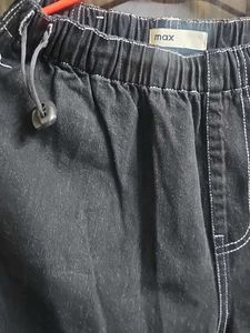 Black Denim jogger pants