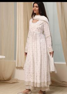 Biba Viral off white Anarkali suit