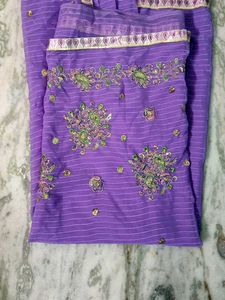 voylet coller saree