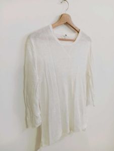 White V-Neck Tunic Top