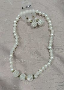 Pearl Necklace &amp; Earring Set