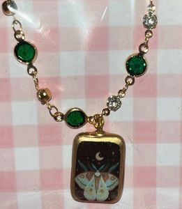 Enchanted Moth &amp; Moon Necklace