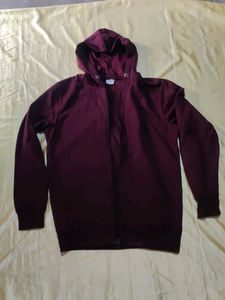 Burgundy Zip-Up woolen Hoodie🥼
