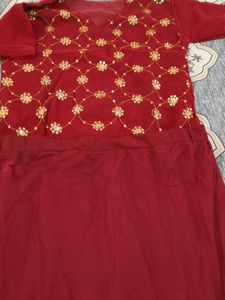 Embellished Red Blouse