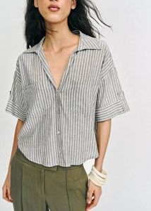 Striped Button-Up Shirt Zara