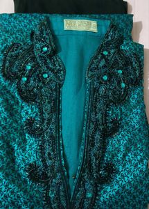 Embroidered Teal Ethnic Jacket