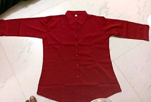 Chic Burgundy Button-Up Top