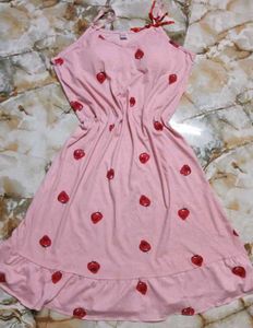 🍓Pink Strawberry Print Nightgown🍓