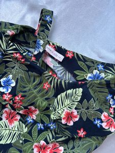 Tropical Floral One-Shoulder Top