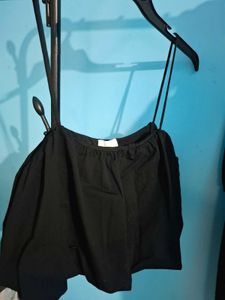 Black Spaghetti Strap Crop Top