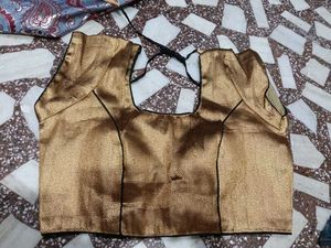 Golden Readymade Saree Blouse