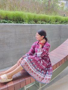 Cute Cotton Printed Summer Dress. Vacation Dress.