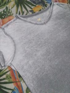 Grey V-Neck Tee - Casual Comfort