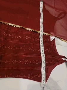 Elegant Maroon Palazzo Suit Set 3pc size s