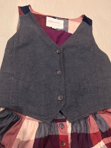 Stylish Plaid Skirt and Vest Set