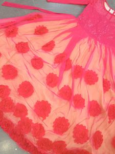 Girl's Fuchsia &amp; Peach Evening Gown party wear