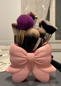 Cute Pink Bow Makeup Brush Holder