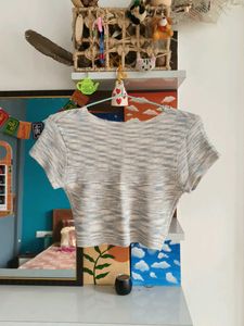 knitted Marled Crop Top