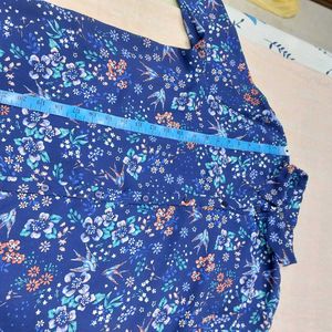 Blue Floral Print Shirt