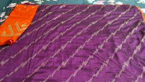 new purple sari with unstitched blouse