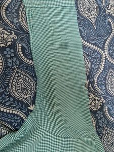 Green Gingham Button-Up Shirt