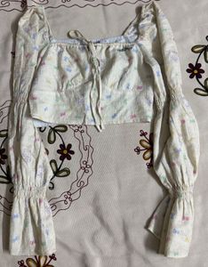 Cute Puff Sleeve Smocked Top