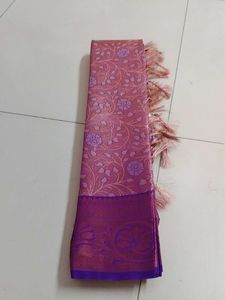 Pink &amp; Purple Tissue silk Saree
