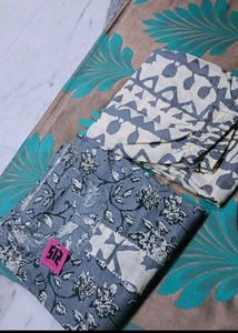 Stylish Grey Floral Print Kurta