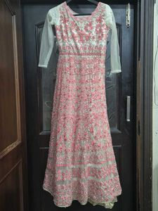 Elegant Pink Embellished Anarkali