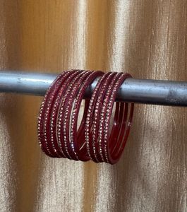 Sparkling Maroon Bangles