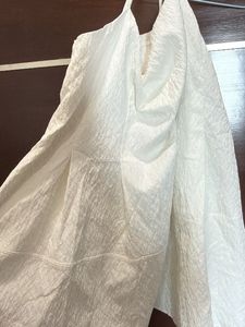 White Textured Mini Dress
