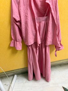Chic Pink Spaghetti Strap Dress