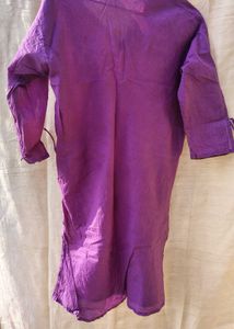 Purple Cotton Blend Kurta
