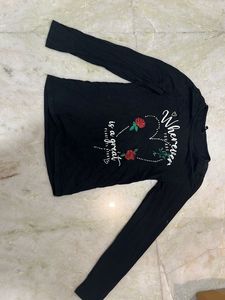 Black Graphic Print Tee