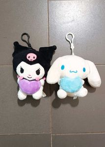 Cute Plush Keychain Duo - Sanrio Characters
