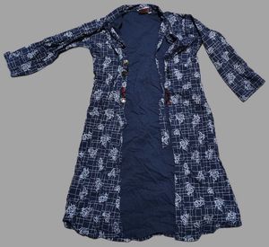 Stylish Blue Plaid Streachable Shrug