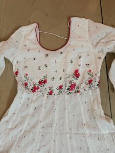 Beautiful White Floral Ethnic Gown