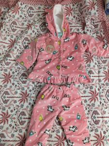 Cute Pink thermal Pajama Set