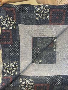 Blue &amp; White Patchwork bedsheet reversible