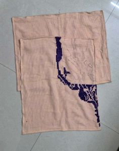 Embroidered Peach door mat