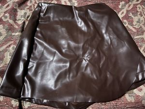 Faux Leather Wrap Mini Skirt