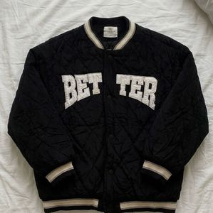 Black Varsity Bomber Jacket