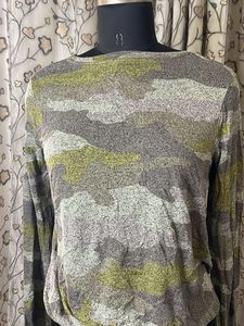 Camouflage Print Long Sleeve Top
