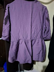 Purple Embroidered Kurta