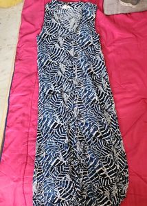 Boho Leaf Print Maxi Dress
